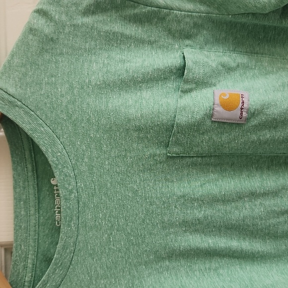 Carhartt heather green longsleevee tshirt size 18-20 boys - Picture 2 of 4